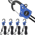 Ayaport Rope Tie Down Ratchet with Carabiner Clip 1/4" x 12', 4pcs by Ayaport