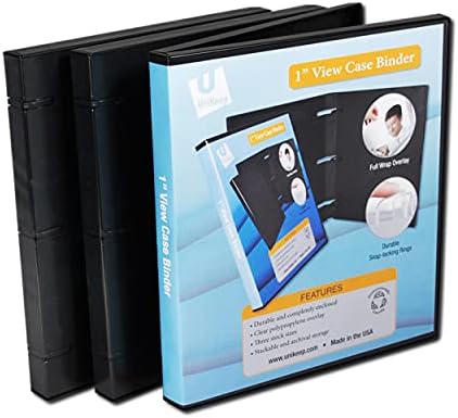 UniKeep 3 Ring View Binder - Binder Case is Fully Enclosed - Available in White, Clear, or Black and in Different Spine Sizes (Box of 20, Black, 1.0 Inch) - Image 4