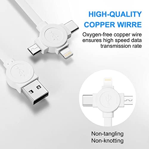 3 in 1 Retractable Multi Charging Cable, 2Pack Multi Fast Charging Cord Retractable Charger Data Sync Cable with iPhone/Type-C/Micro USB Ports for Cell Phones, iPhone Series, Galaxy Series,PS,Tablets - Image 6