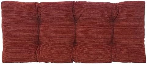 Klear Vu The Gripper Omega Non-Slip Tufted Bench Cushion for Indoor Furniture, Assembled in USA, Entryway Storage, Bay Window, Corner Nook or Piano Seat, 33 Inches, Chenille Red by KlearVUHomeTextiles