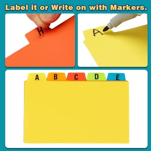 Chell 3"x5" Plastic Index Card Dividers, Primary Colors, 25 Pack - Image 5