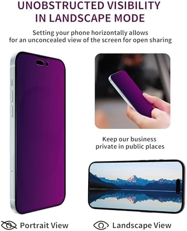 2 Pack Privacy Screen Protector for iPhone 15 Tempered Glass - Image 6