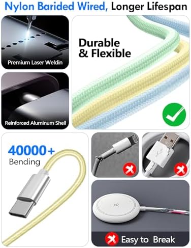 2Pack Travel Essentials for Apple Watch Charger,3-in-2 Multi Charging Cable - Image 5