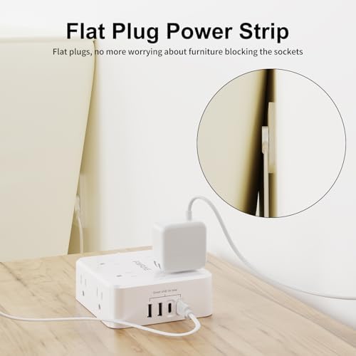 5Ft Extension Cord with Multiple Outlets, 8 Outlets and 4 USB Ports - Image 5