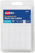 Avery Multi-Use Removable Labels, 1/2" x 3/4", White, Non-Printable, 525 Blank Labels Total (6737) by Avery