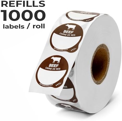 Beef Food Labels 1" Dot Blank Sticker Labels 1000 pcs - Image 3