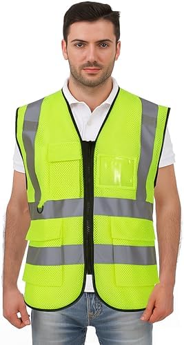 Reflective Safety Vest for Men Women 6 Pockets High Visibility Construction - Image 2