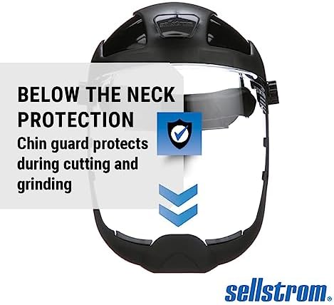 Sellstrom DP4 Face Shield - Lightweight Mask with High Impact Chin Guard, Crown & Ratchet Headgear for Work, Grinding, Cutting - ANSI Z87.1 - Anti Fog Polycarbonate Window - Image 5