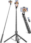 Aluminum 71" Phone Tripod, Travel Tripods for iPhone with Remote, Extendable Cell Phone Selfie Stick Tripod Stand Compatible with iPhone 17/16/15/14/13/Android/Camera by SelfieShow