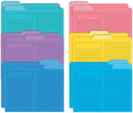 Better Office Products Lined File Folders, 12 Pack, Heavyweight, 1/3 Cut Tabs, 6 Vibrant Colors, Top Custom Subject Box, Letter Size Folders, 9.5" x 11.5", by BetterOfficeProducts