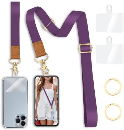 Yonlevres Phone Lanyard Crossbody Strap Wrist Neck Adjustable Women Purp by Yonlevres