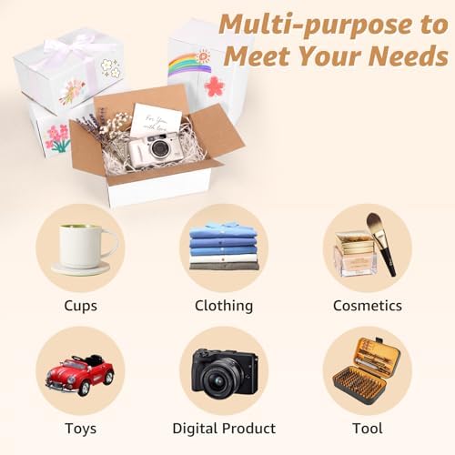 EXYGLO 30 Pack 9x6x4, 10x7x5 Assorted Sizes Shipping Boxes for Small Business, Each Size 15 Pack, White Corrugated Cardboard Small Box for Packaging, Moving, Mailing, and Storing - Image 5
