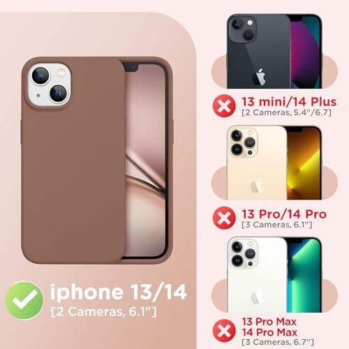 GolbinBox Magnetic for iPhone 13/14 Case, Silicone Cover, Brown - Image 2