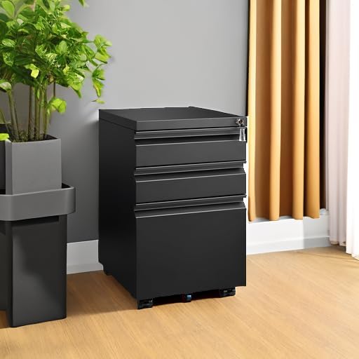 3 Drawer File Cabinet for Home Office, Under Desk Mobile Filing Cabinet - Image 2