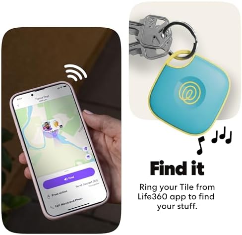 Life360 Tile - Bluetooth Tracker, Keys Finder and Item Locator for Keys, Bags and More. Phone Finder. Both iOS and Android Compatible. 1-Pack (Aqua Lemon) - Image 4