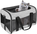 Cat Carrying Case - Pet Carrier Airline Approved, Protable and Breathable Pet Travel Carrier Removable Fleece Pad, Collapsible Cat Carrier Dog Carrier for Medium Cats Small Cats Dogs (X-L Grey&Black) by home