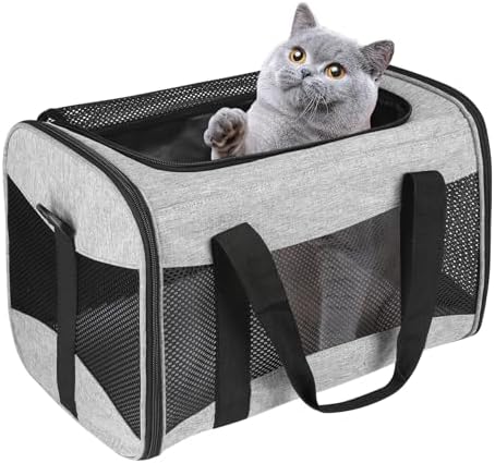 Small Animals Cat Carrying Case Pet Carrier Airline Approved, Protable and Breathable Pet Travel Carrier Removable Fleece Pad Collapsible Cat Carrier Dog Carrier Small Cats Dogs(15 * 10 * 10) - Image 7