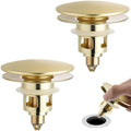 Universal Bathroom Sink Drain Stopper Strainer, 2PCS, Brushed Gold by Greatcomfortathome