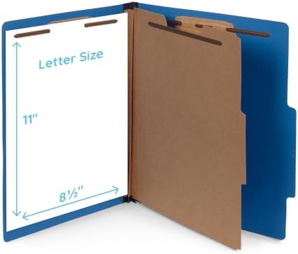 Blue Summit Supplies 10 Dark Blue Classification Folders, 1 Divider, Letter - Image 2