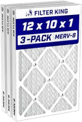 Filter King 12x10x1 Air Filter MERV 8, AC Furnace Filters (3-Pack) by FilterKing