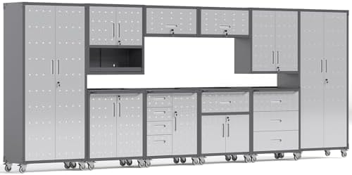 10-Piece Garage Storage Cabinets System Heavy Duty Workshop Set by FLIXELIO