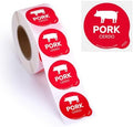 Pork Food Labels 500pcs 1" Dot Bold Sticker Labels by SutterSigns
