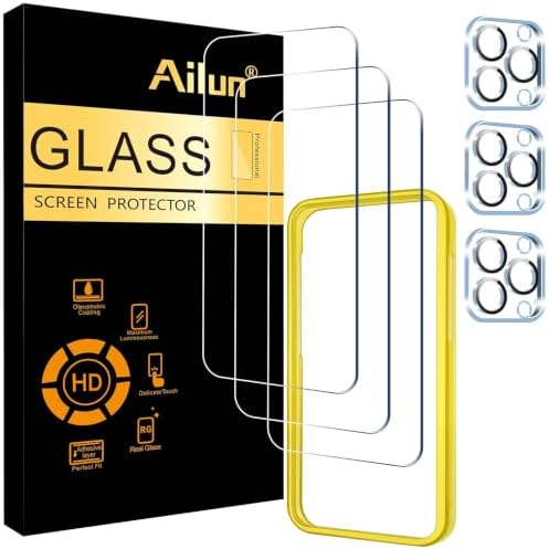 Ailun Screen Protector + Camera Lens Protector for iPhone 15 Pro, 3+3 Pack by Ailun