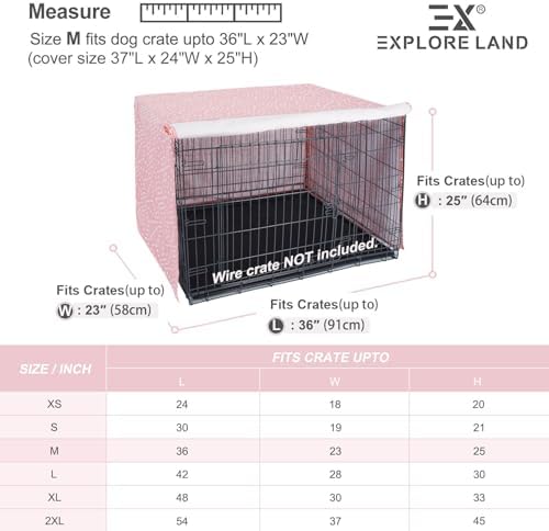 Explore Land Pattern Dog Crate Cover, 36 Inches (Princess Pink) - Image 2