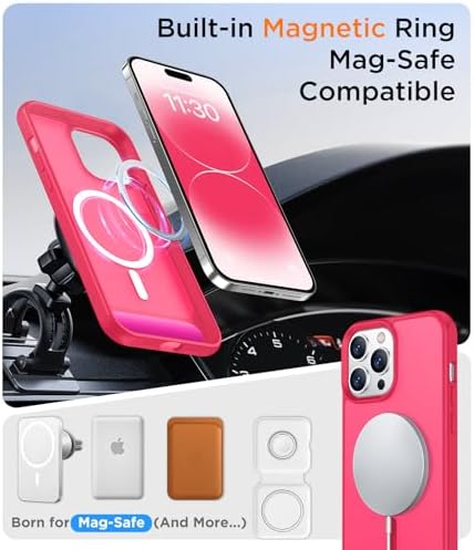 Temdan Magnetic Compatible with iPhone 14 Pro Max Case, [Built-in Invisible Kickstand][Compatible with MagSafe] [Military Grade Shockproof] Slim Translucent Matte Phone Case for iPhone 14 Pro Max 6.7" - Image 5