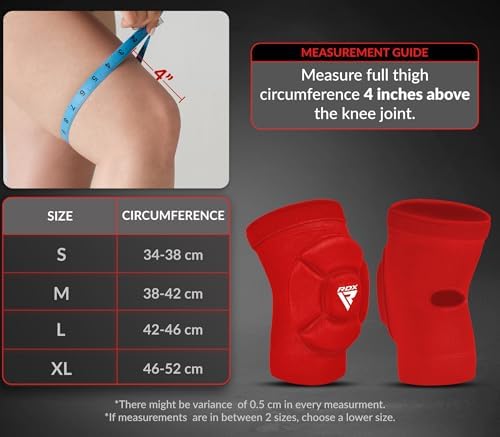 RDX Knee Pads for Work, Oeko TEX Certified, Anti-Slip Protective Thick Padded Foam Pad, Collision Avoidance Sleeves Pair, MMA Muay Thai Grappling Volleyball Football Wrestling Gardening. - Image 4