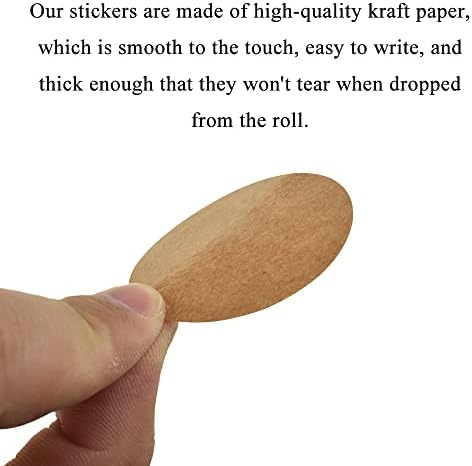 HAHIYO 2Inch 500Pcs Natural Brown Kraft Sticker Round Label Sticker Roll Round Blank Label Sticker to Write On Permanent Adhesive Dot Sticker for Jar and Canning Label Price Tag Store Organizing - Image 3