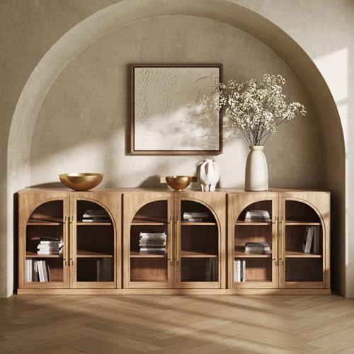 BELLEZE Set of 3 Jagger Sideboard Buffet Cabinet - Camel by BELLEZE