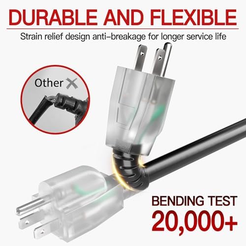 Skrizcable 200 FT 12 Gauge Heavy Duty Extension Cord Outdoor, Black - Image 4