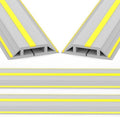 Eapele Floor Cord Cover 10ft (2 Pack) Cord Covers for Wires on Floor, Heavy Duty Extension Cord Cover, Rubber Floor Cable Cover, Prevent Trip Hazard for Sidewalk Home Office Outdoor or Indoor Settings by Eapele