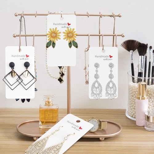 joycraft 100Pcs Earring Display Cards with Bags, 2x3.5 inch Earring Display Holder Cards, White Handmade with Love Earring Tags for Selling, Hanging Earring, DIY Jewelry Crafts, Retail - Image 5