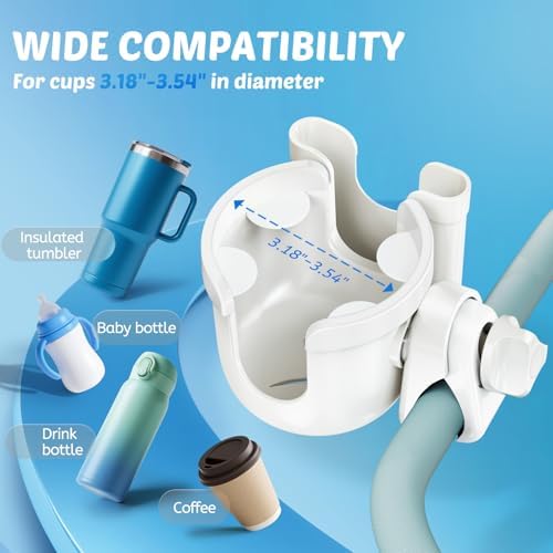 Guiseapue 2-in-1 Stroller Cup Holder Phone Holder, White, Baby Essentials - Image 4