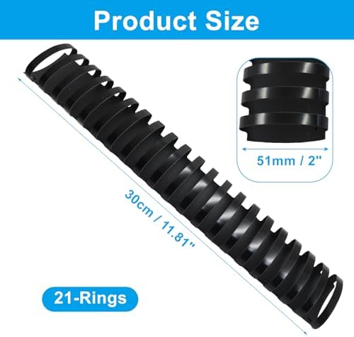 10Pcs Plastic Spiral Binding Coils, 51mm (2") Diameter, Black, 21Ring - Image 5