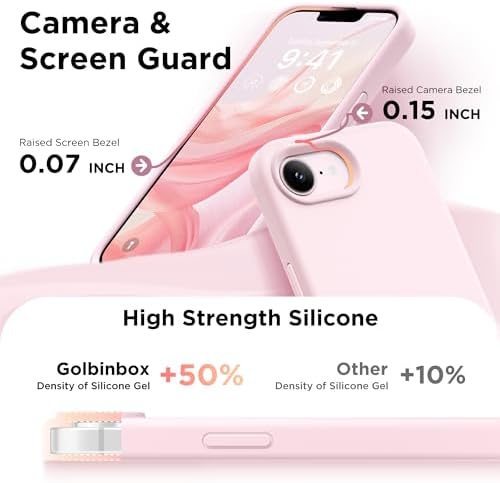 GolbinBox Magnetic for iPhone 17e/16e Case, Silicone Cover, Chalk Pink - Image 6