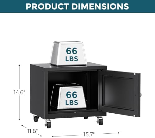 Small Printer Stand with Storage, Mobile Printer Cart for Home Office - Image 4
