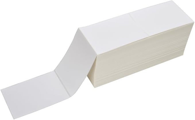 2 Stacks Fanfold 4" x 6" Direct Thermal Labels, 2000 Labels Per Stack, - Image 3