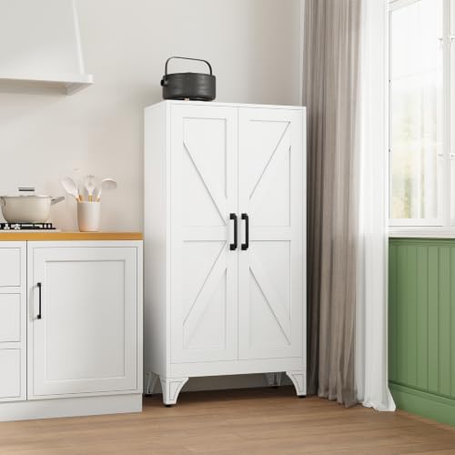 Letaya Metal Storage Cabinet,Small White Kitchen Pantry,for Bathroom/Garage - Image 2
