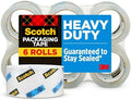 Scotch Heavy Duty Shipping Packing Tape, Clear, Shipping and Packaging Supplies, 1.88 in. x 54.6 yd., 6 Tape Rolls by ScotchBrand