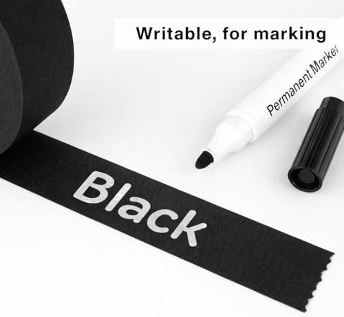 3 Pack Black Painters Tape - Masking Tape 1 Inch Wide - Multi-Surface, Smart Adhesion, Indoor & Outdoor - 270FT Total - Paint Tape for DIY, Labeling, Art, Car, General Purpose (#3910) - Image 6