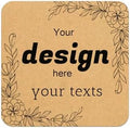 Custom Stickers Personalized Square Kraft Paper Sticker Customizable Floral Wreath Labels, Stickers for Mason Jars, Wedding Favors, Gift Tags, Party Packaging (Style 8) by Jamipasp