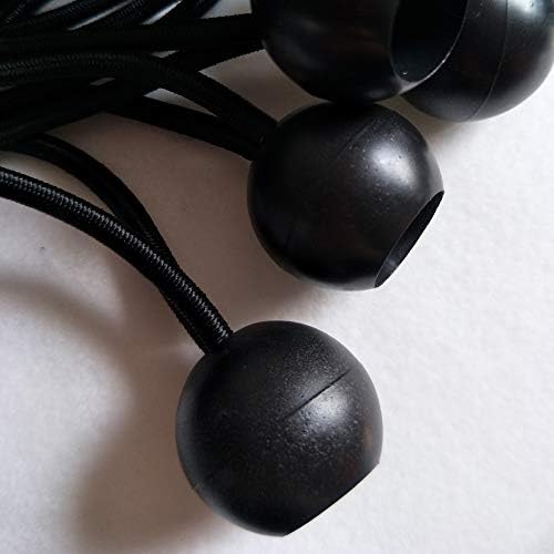 Ball Bungee Cords, 50 Packs, 6Inch Black Tie Down Cords for Tarp, Canopy Shelter, Wall Pipe, UV Resistant - Image 3