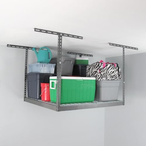 SafeRacks 4x4 Overhead Garage Storage Rack, Hammertone, 24"-45" Height - Image 3
