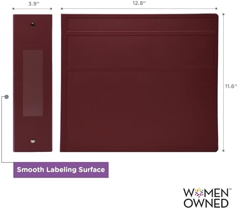 Carstens 4-Inch Heavy Duty 3-Ring Binder - Side Opening, Wine, Durable Plastic, No-Gap Rings, Waterproof Cover, No Pockets, Holds 600 US Letter Sheets, BPA-Free, Made in USA (1843-3R), Case of 10 - Image 4