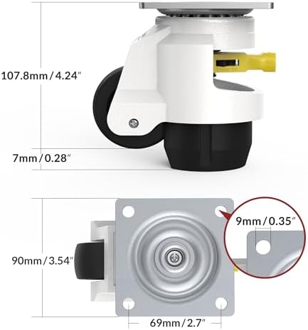 HOLKIE Leveling Casters with Ratchet Handle Design丨Total Capacity 2600 lbs - Image 2