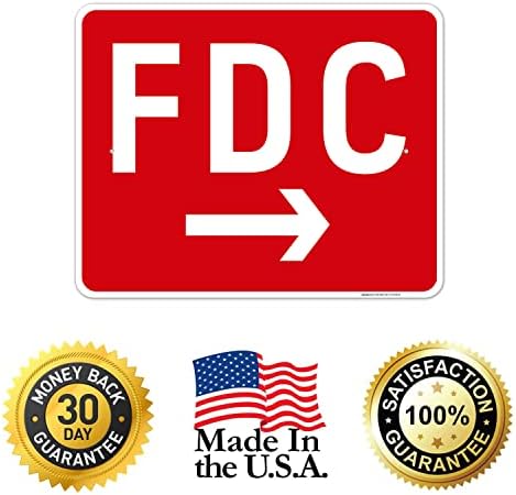 FDC Right Arrow Sign, Red Background, - Image 5