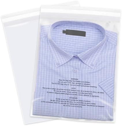 8" x 10" (100 Count) Clear Poly Bags with Suffocation Warning by Weploy